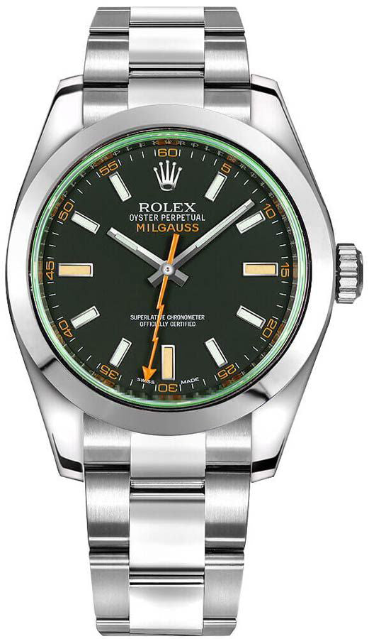 Rolex Milgauss Black Dial Green Crystal 40mm Men's Watch 116400GV-0001
