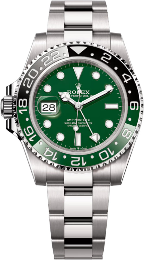 Rolex GMT-Master II Green Dial 18k White Gold Men's Watch 126729VTNR-0001