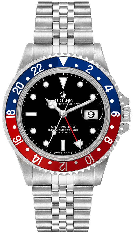 Rolex GMT-Master II Pepsi Blue & Red Bezel Jubilee Bracelet Men's Watch 16710
