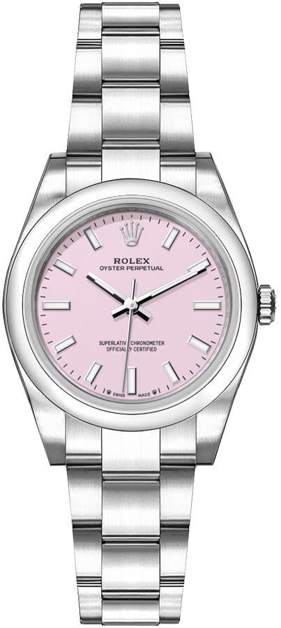 Rolex Oyster Perpetual 28 Candy Pink Dial Steel Women's Watch 276200-0009