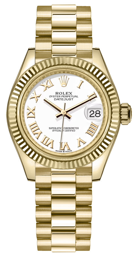 Rolex Datejust 31 White Dial 18k Yellow Gold Women's Watch 278278-0020