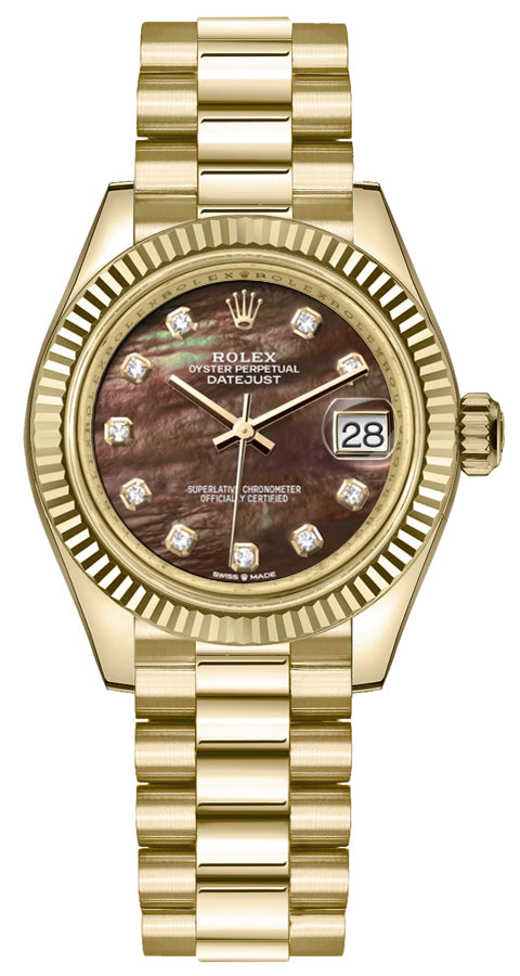 Rolex Datejust 31 Black Mother of Pearl Women's Watch 278278-0038