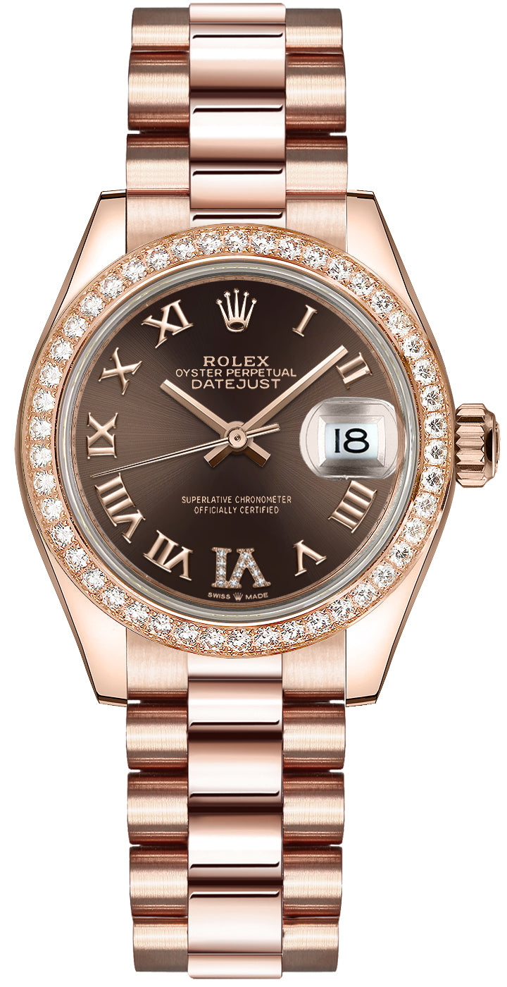 Rolex Datejust 31 Chocolate Dial Diamonds Women's Watch 278285RBR-0016