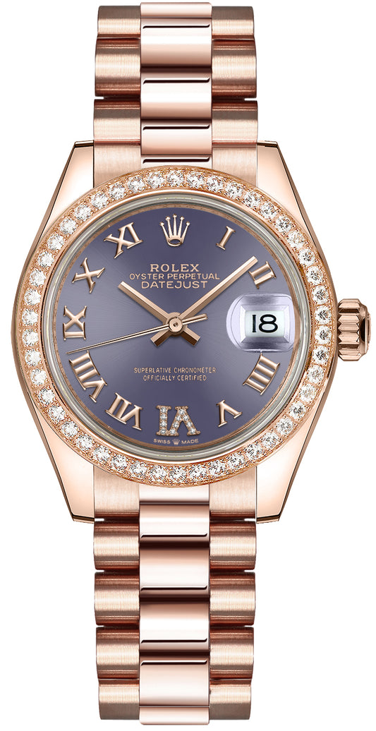 Rolex Datejust 31 Aubergine Dial Diamond VI Women's Watch 278285RBR-0023