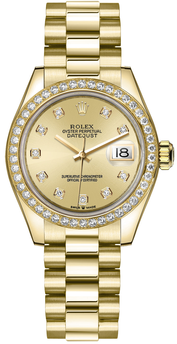 Rolex Datejust 31 Champagne Diamond Dial Women's Watch 278288RBR-0005