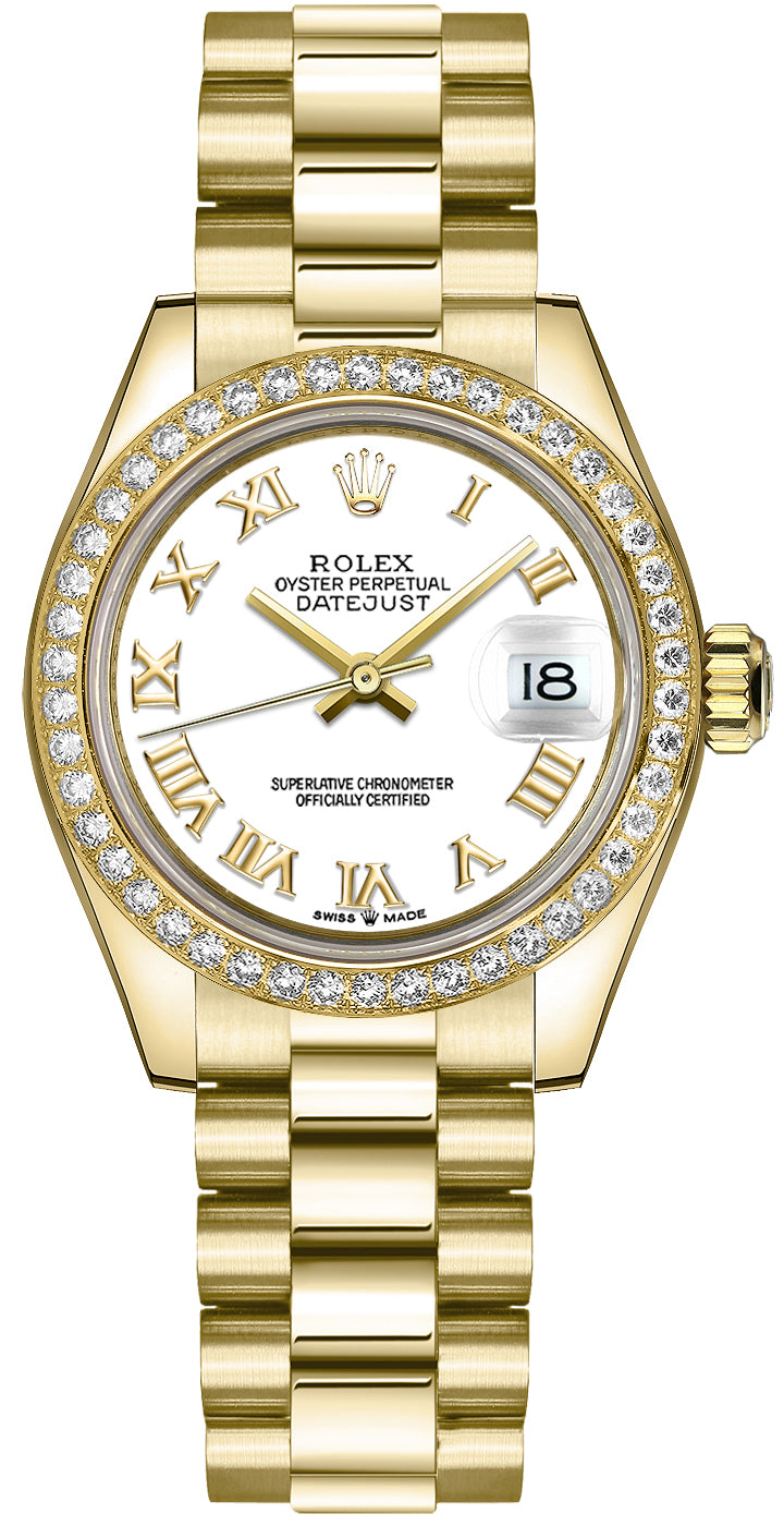 Rolex Datejust 31 White Dial Diamond Bezel Women's Watch 278288RBR-0009