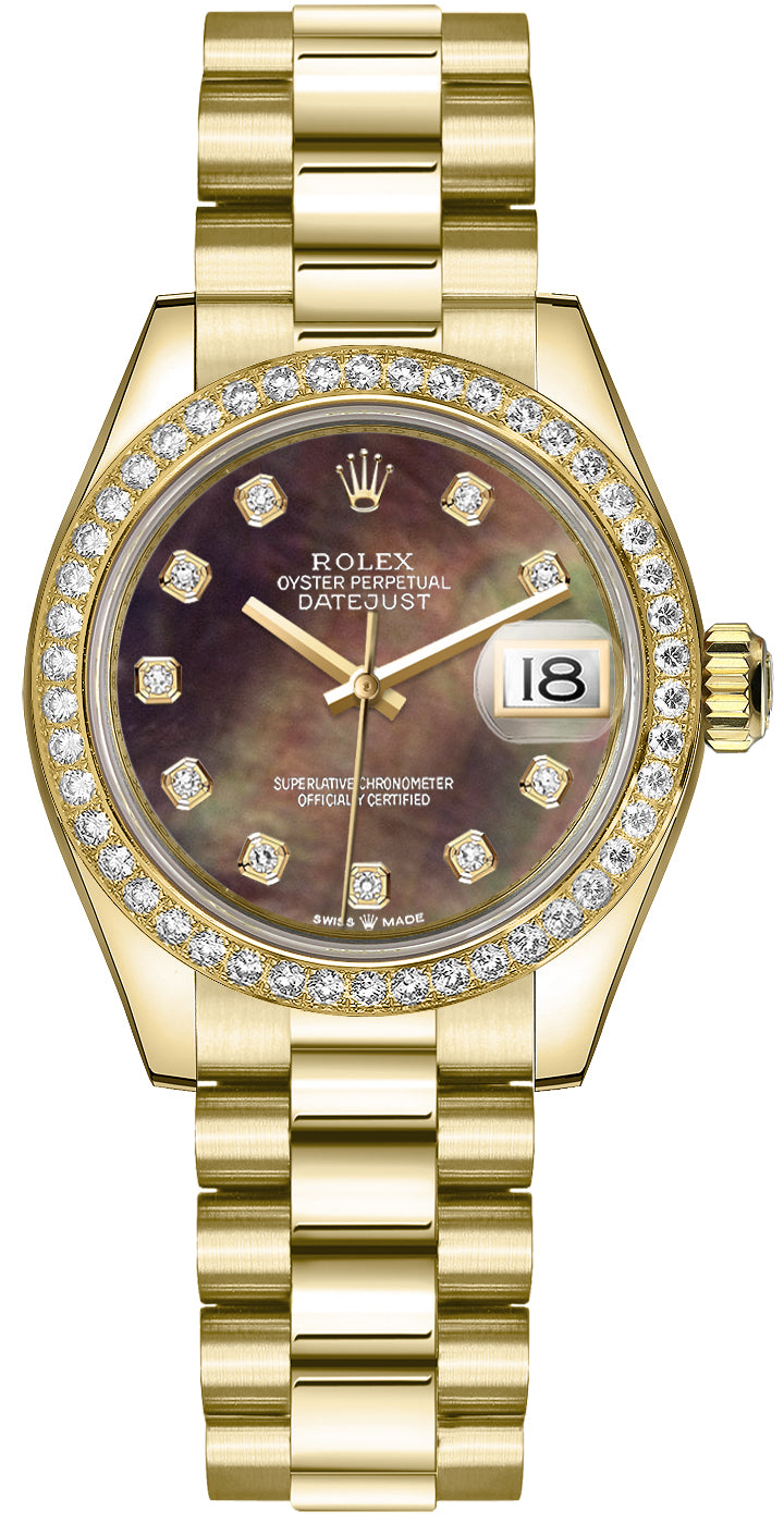 Rolex Datejust 31 Black Mother of Pearl Women's Watch 278288RBR-0032