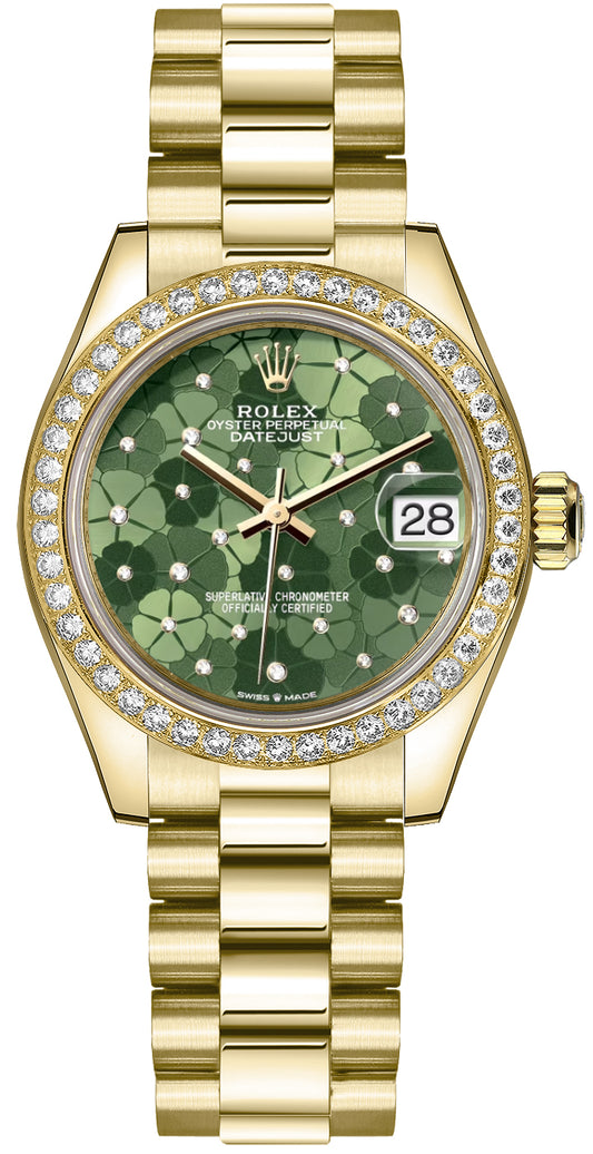 Rolex Datejust 31 Olive Green Floral Motif Women's Watch 278288RBR-0038
