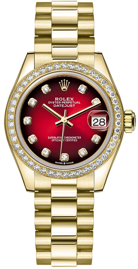 Rolex Datejust 31 Red Ombre Dial Diamonds Women's Watch 278288RBR-0041