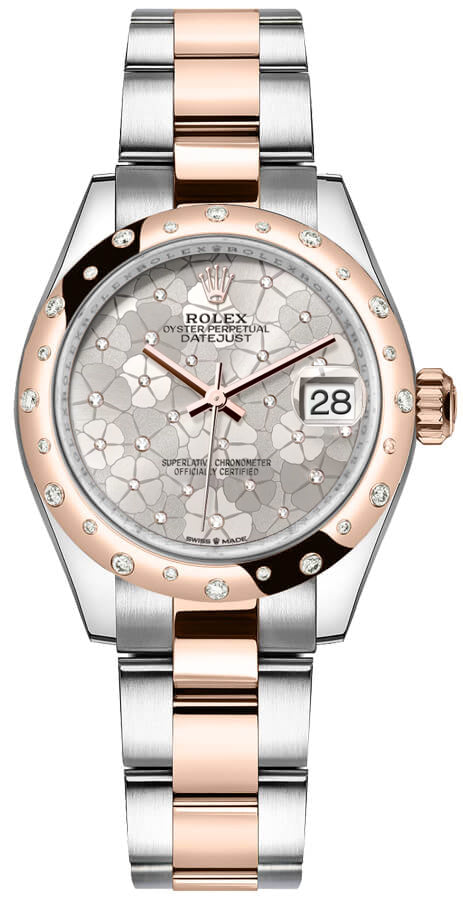 Rolex Datejust 31 Silver Floral Motif Diamonds Women's Watch 278341RBR-0031