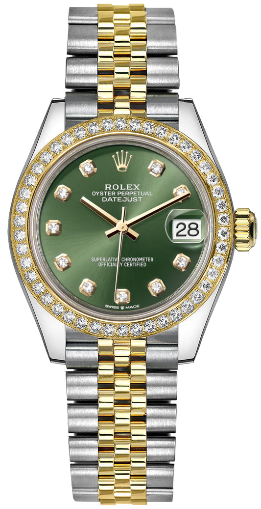 Rolex Datejust 31 Olive Green Diamonds Women's Watch 278383RBR-0030