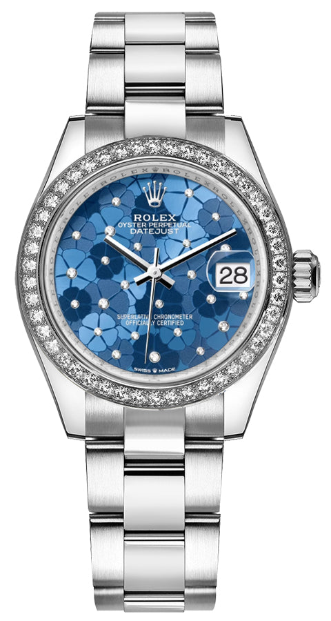 Rolex Datejust 31 Azzurro Blue Floral Motif Women's Watch 278384RBR-0039