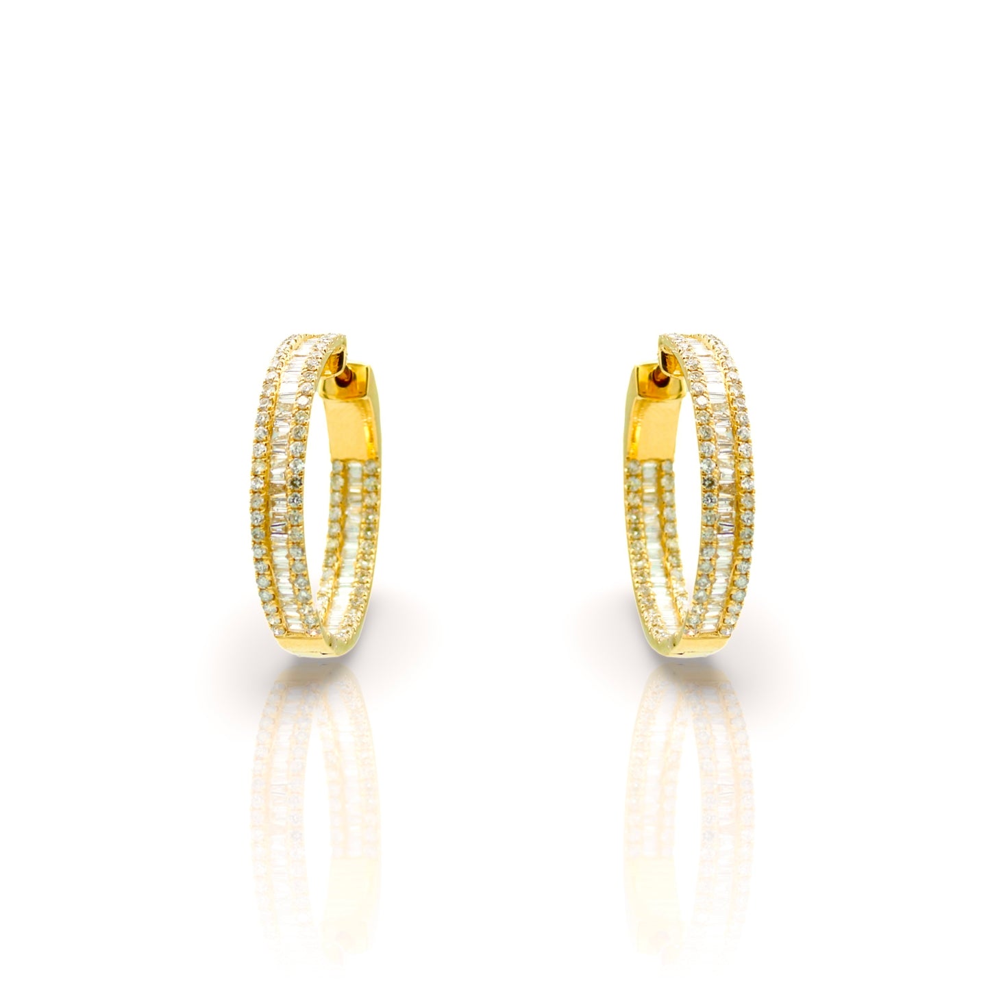 18K Yellow Gold Diamond Hoop Earrings (1.40 Ct. Tw.)
