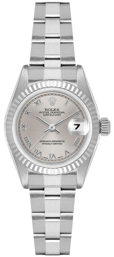 Rolex Lady-Datejust 26 Silver Roman Dial Oyster Women's Watch 69174