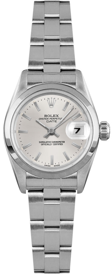 Rolex Oyster Perpetual Date 26 Silver Dial Women's Watch 79160