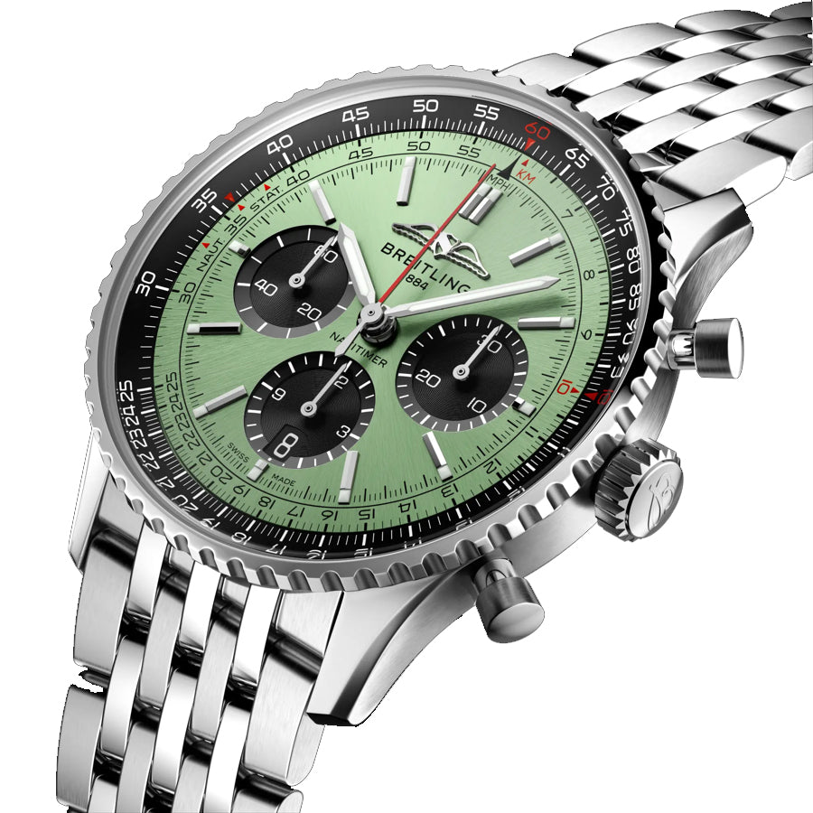 Breitling Navitimer B01 Chronograph 43 Green Dial Men's Watch AB0138241L1A1