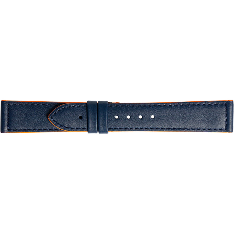 Bell & Ross BR VI 20mm Blue Leather Strap with Orange Piping B-V-072