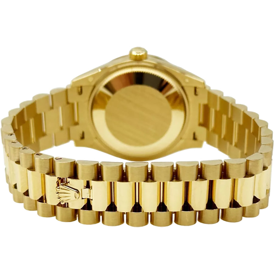 Rolex Day-Date 41 Black Roman Numeral Dial Gold Watch 218348