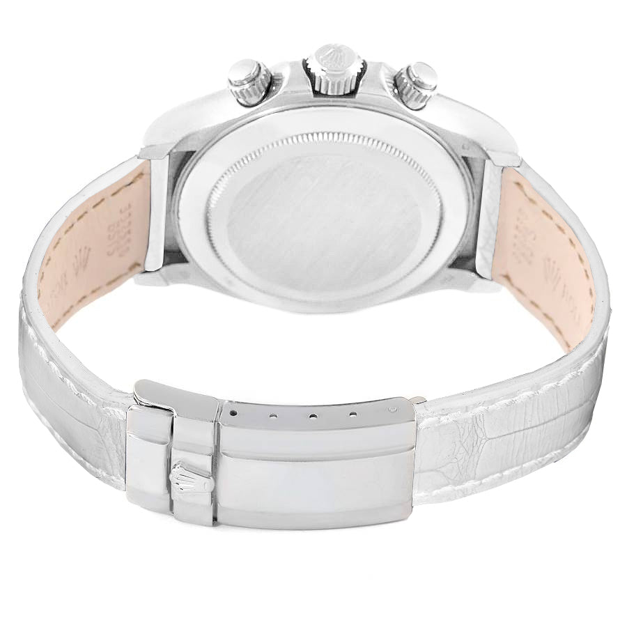 Rolex Cosmograph Daytona White Leather Strap Men's Watch 116519