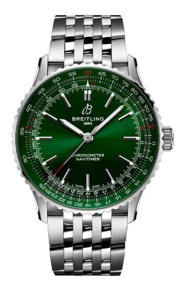 Breitling Navitimer Automatic 41 Green Dial Men's Steel Watch A17329371L1A1