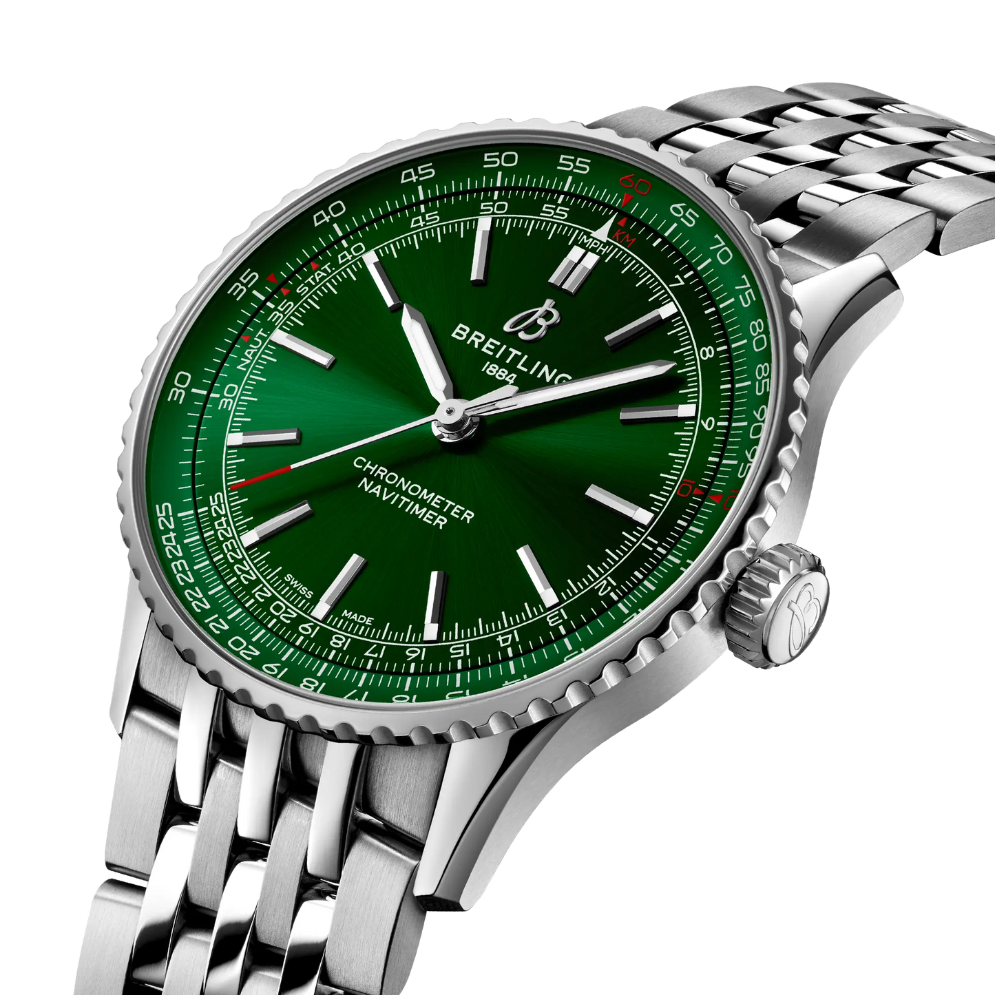 Breitling Navitimer Automatic 41 Green Dial Men's Steel Watch A17329371L1A1