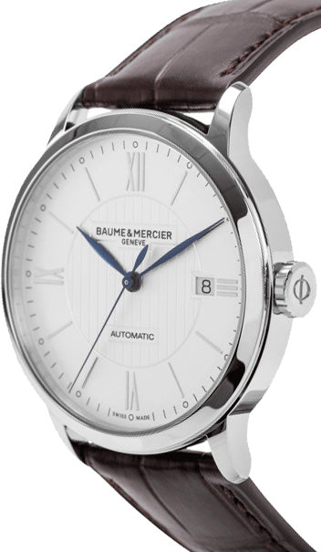 Baume & Mercier Classima 40mm Steel & Brown Strap Men's Watch 10214