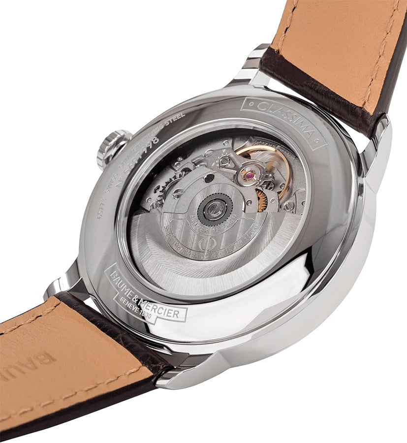 Baume & Mercier Classima 40mm Steel & Brown Strap Men's Watch 10214
