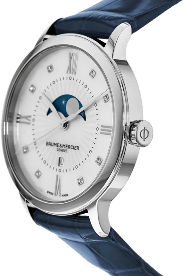 Baume & Mercier Classima Mother of Pearl Blue Leather Women's Watch 10226