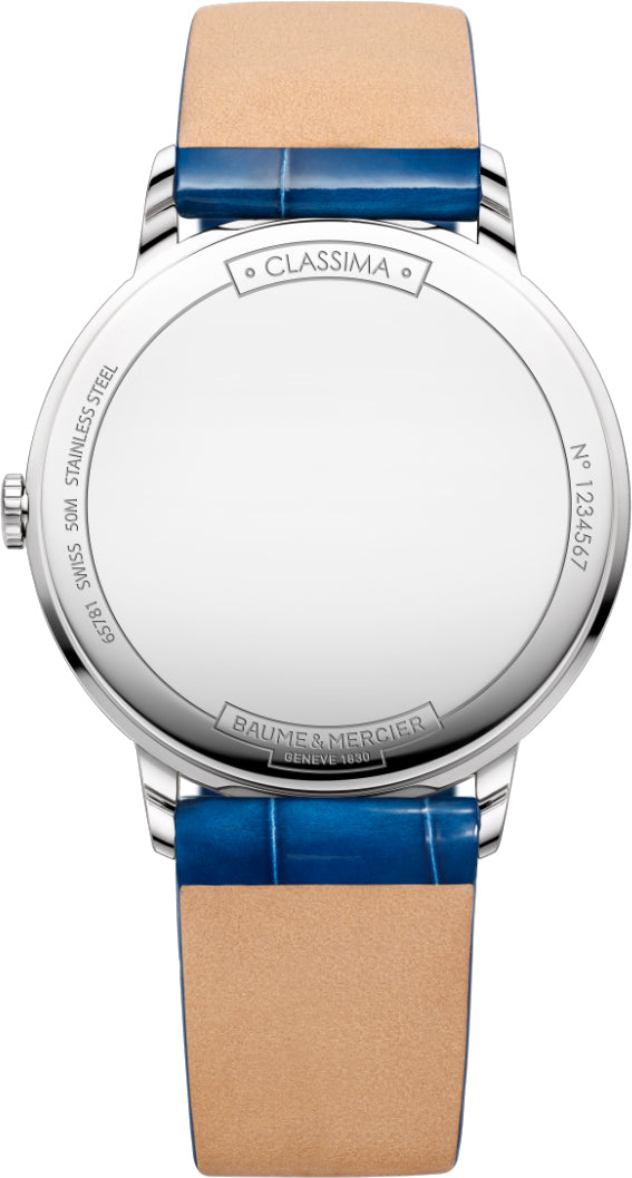Baume & Mercier Classima Mother of Pearl Blue Leather Women's Watch 10226