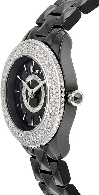 Christian Dior VIII Black Dial & Diamond Women's Dress Watch CD1221E5C001