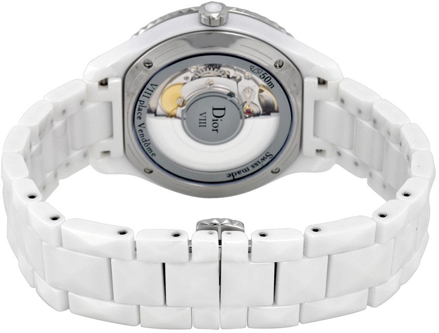 Christian Dior VIII White Ceramic Diamond Luxury Women's Watch CD1245E9C001