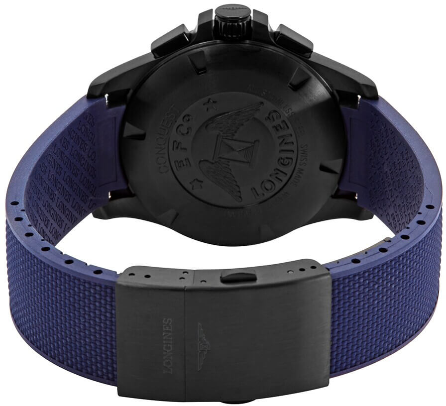 Longines Conquest V.H.P. Blue Rubber Strap Men's Watch L3.727.2.96.9