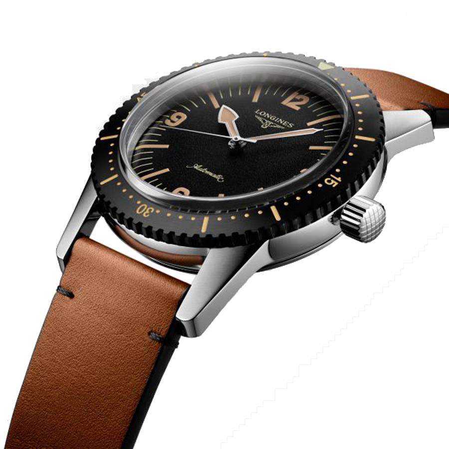 Longines Skin Diver Black Dial Men's Diving Watch L2.822.4.56.2