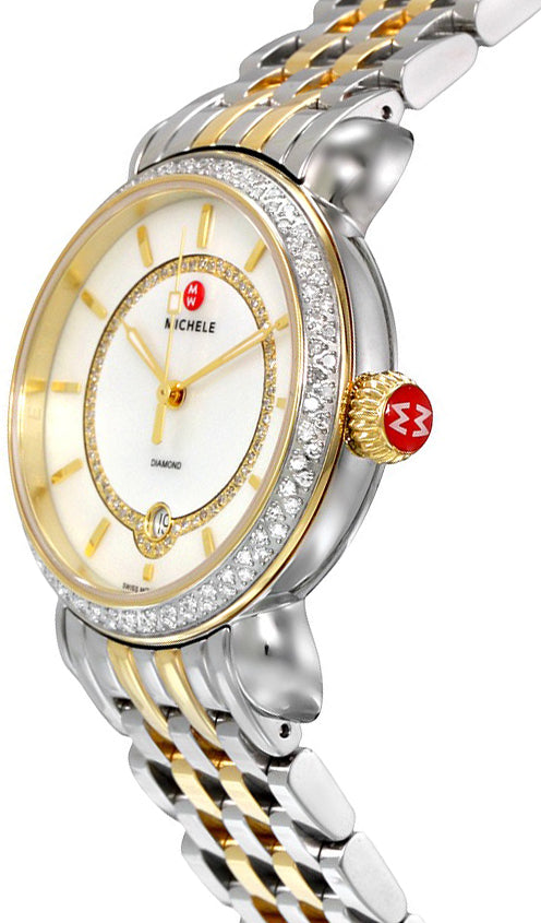 Michele CSX Elegance Yellow Gold & Stainless With Diamonds Ladies Watch MWW03T000042