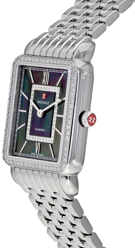Michele Deco II Black Mother of Pearl Diamond Women's Watch MWW06X000011