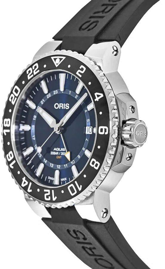 Oris Aquis GMT Date Blue Dial Men's Watch 79877544135RS-BLACK
