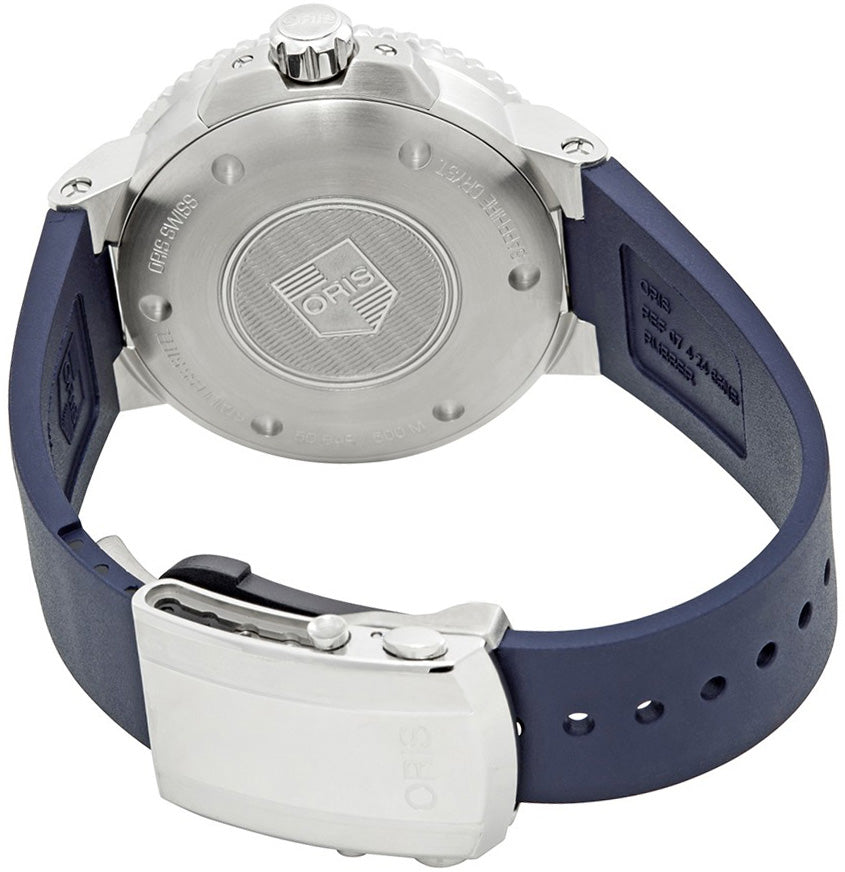 Oris Aquis Small Second, Date Blue Rubber Strap Men's Watch 74377334135RS-BLUE