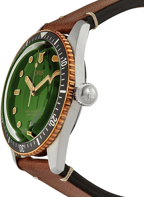 Oris Divers Sixty-Five Green Dial Men's Watch 73377074357LS
