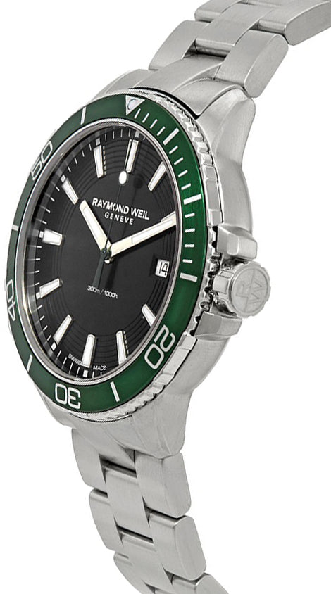 Raymond Weil Tango Green Bezel Men's Watch 8260-ST7-20001
