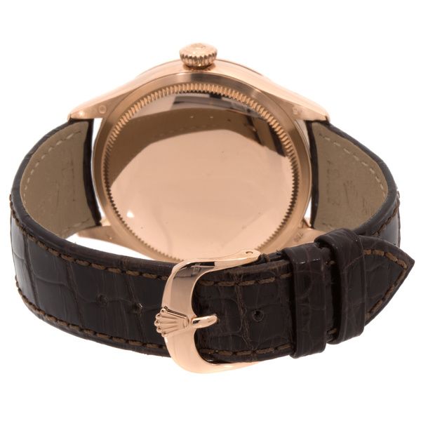 Rolex Cellini Date Black Dial 18k Everose Gold Men's Watch 50515-0010