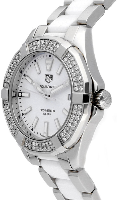 Tag Heuer Aquaracer White Dial Diamond Ladies Watch WAY131F.BA0914
