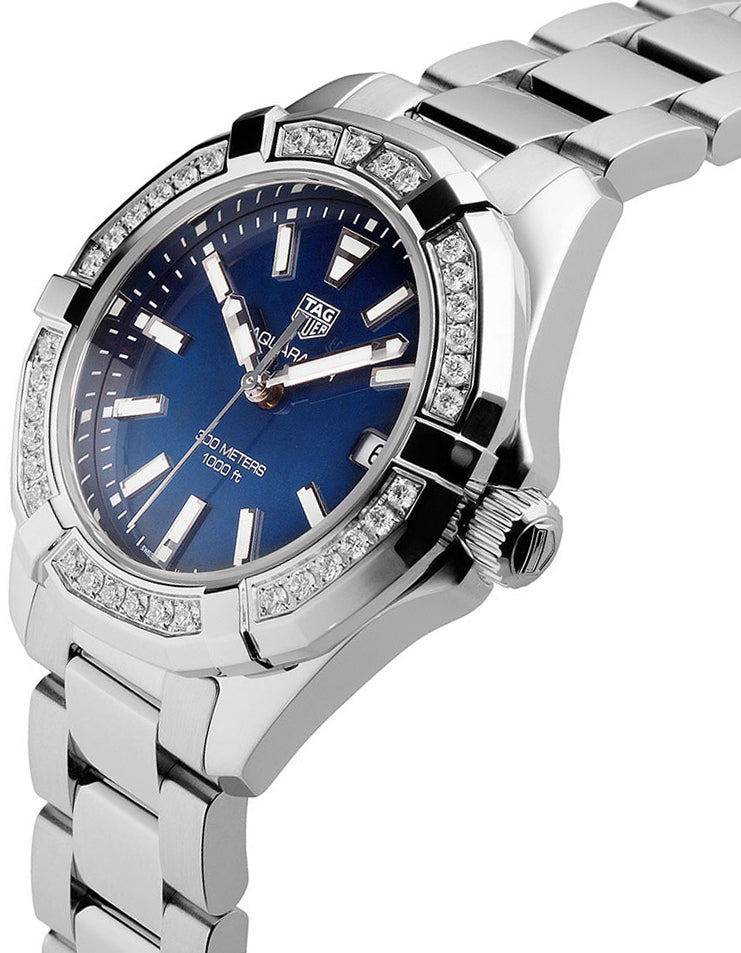 Tag Heuer Aquaracer Blue Pearl & Diamond Steel Ladies Watch WAY131N.BA0748