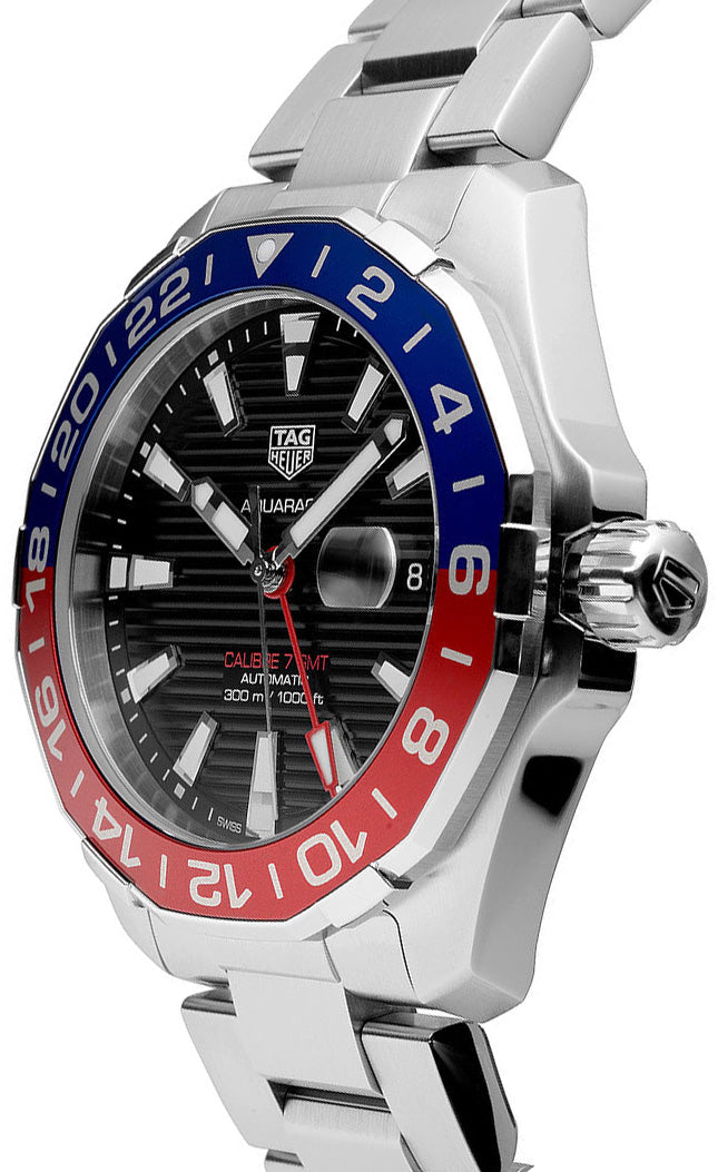 Tag Heuer Aquaracer Calibre 7 GMT New Men's Pepsi Watch WAY201F.BA0927