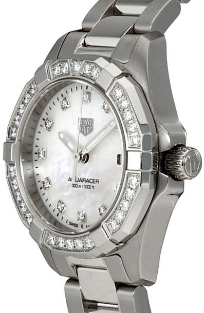 Tag Heuer Aquaracer White Mother of Pearl Diamond Women's Watch WBD1415.BA0741