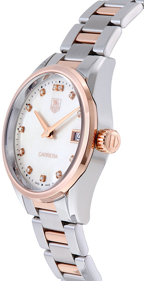 Tag Heuer Carrera Pearl White Diamond Dial Women's Luxury Watch WAR1352.BD0779