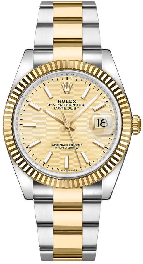 Rolex Datejust 36 18k Yellow Gold Fluted Bezel Unisex Watch 126233-0040