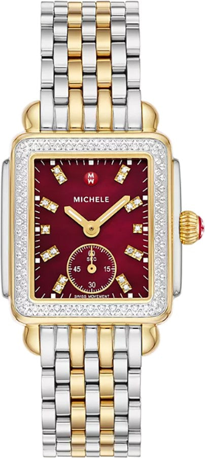Michele Deco Mid Steel & 18k Yellow Gold Women's Watch MWW06V000130