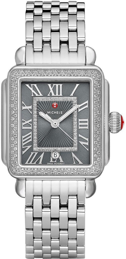 Michele Deco Madison Grey Dial Diamond Watch MWW06T000181