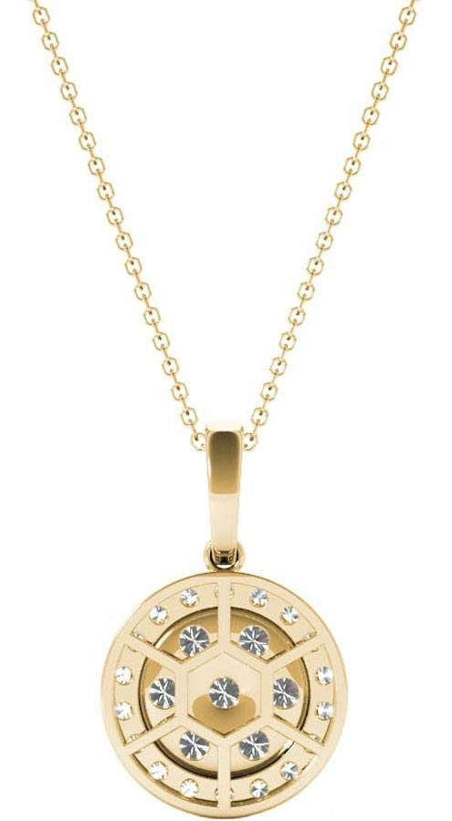 Diamond Round Pendant, .56 Carat on Solid 18k Yellow Gold P20241Y