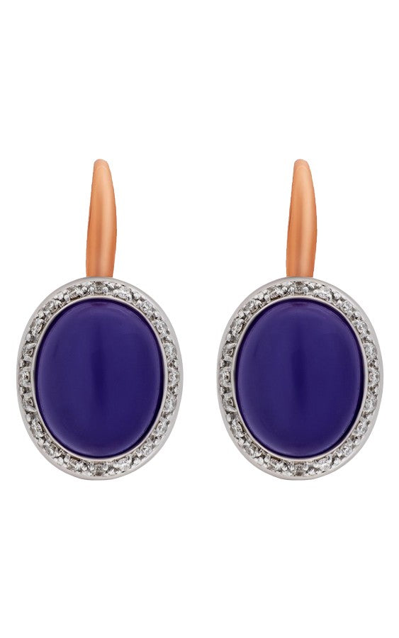 Mimi Milano 18k Rose & White Gold Jade Diamond Earrings O318C8LB